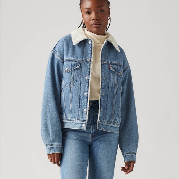Levi's Jackets & Blazers - Levi's Light Blue Denim Jacket with Cream Collar